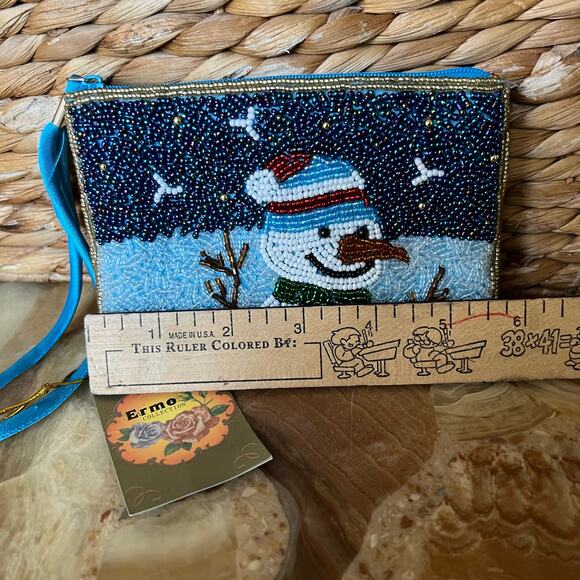 Snowman Beaded Wristlet NWT - Picture 3 of 5